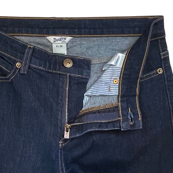 Duluth Trading Co Flex Jeans Daily Denim Dark Indigo Wash Sz 8x29 Slim Straight - Picture 6 of 9